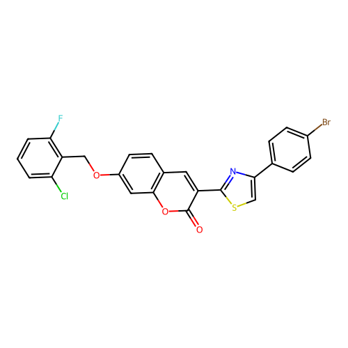 3-(4-(4-BR-PH)-1,3-THIAZOL-2-YL)-7-((2-CL-6-FLUOROBENZYL)OXY)-2H-CHROMEN-2-ONE structure