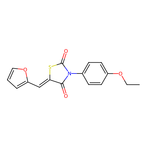 (Z)-3-(4-ethoxyphenyl)-5-(furan-2-ylmethylene)thiazolidine-2,4-dione structure