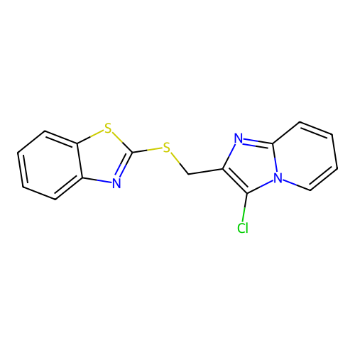 2-{[(3-Chloroimidazo[1,2-a]pyridin-2-yl)methyl]sulfanyl}-1,3-benzothiazole structure