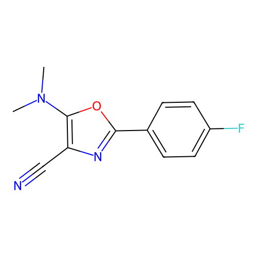 5-(Dimethylamino)-2-(4-fluorophenyl)-1,3-oxazole-4-carbonitrile structure