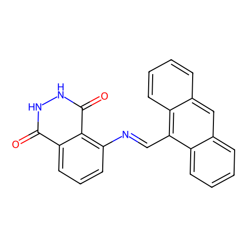 5-((Anthracen-9-ylmethylene)-amino)-4-hydroxy-2H-phthalazin-1-one structure