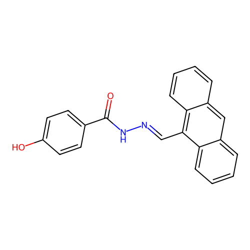 N-(anthracen-9-ylmethylideneamino)-4-hydroxybenzamide structure
