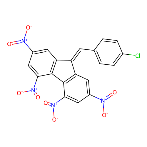 9-(4-Chlorobenzylidene)-2,4,5,7-tetranitro-9H-fluorene structure