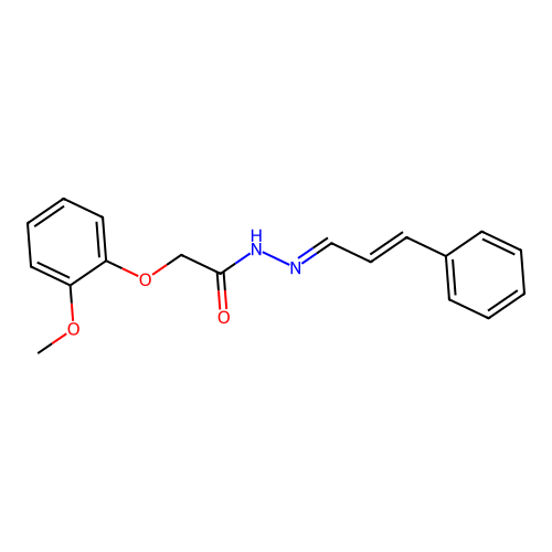 N-(cinnamylideneamino)-2-(2-methoxyphenoxy)acetamide structure