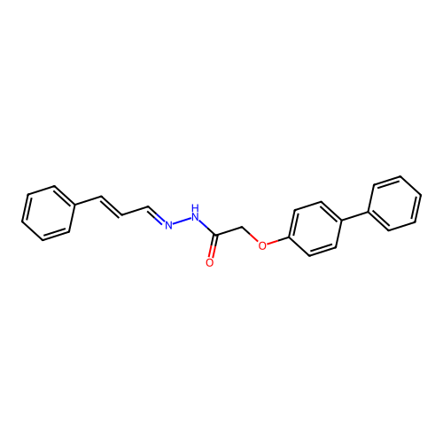 2-((1,1'-Biphenyl)-4-yloxy)-N'-(3-phenyl-2-propenylidene)acetohydrazide structure
