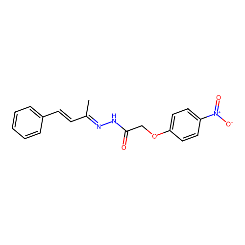 N'-(1-Methyl-3-phenyl-2-propenylidene)-2-(4-nitrophenoxy)acetohydrazide structure