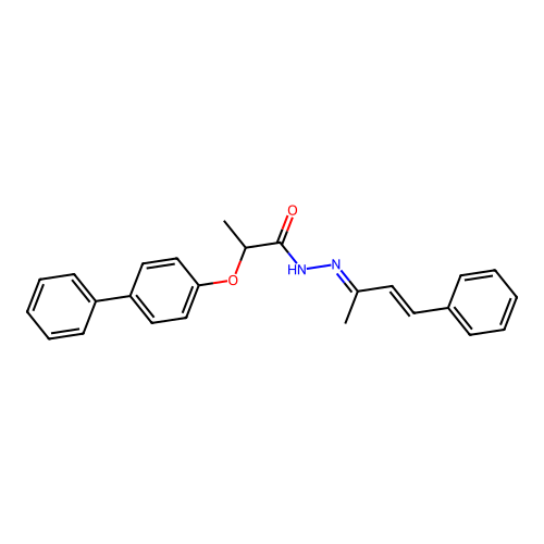 2-((1,1'-Biphenyl)-4-yloxy)-N'-(1-ME-3-phenyl-2-propenylidene)propanohydrazide structure