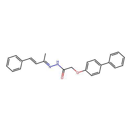 2-((1,1'-Biphenyl)-4-yloxy)-N'-(1-methyl-3-phenyl-2-propenylidene)acetohydrazide structure