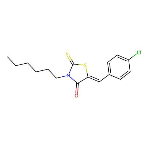 5-[(4-Chlorophenyl)methylidene]-3-hexyl-2-sulfanylidene-1,3-thiazolidin-4-one structure