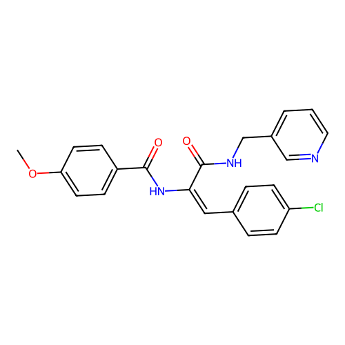 N-(2-(4-CL-PH)-1-(((3-Pyridinylmethyl)amino)carbonyl)vinyl)-4-methoxybenzamide structure