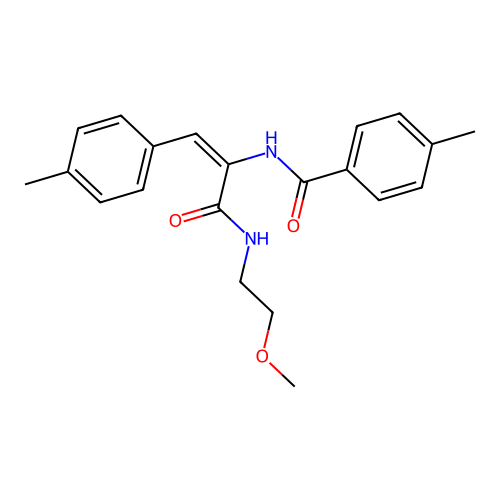 N-(1-(((2-Methoxyethyl)amino)carbonyl)2-(4-methylphenyl)vinyl)-4-methylbenzamide structure