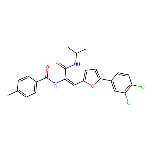 N(2-(5-(3,4-DI-CL-PH)-2-Furyl)-1-((isopropylamino)carbonyl)vinyl)-4-ME-benzamide structure