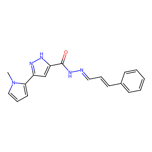 3-(1-ME-1H-Pyrrol-2-YL)-N'-(3-PH-2-propenylidene)-1H-pyrazole-5-carbohydrazide structure