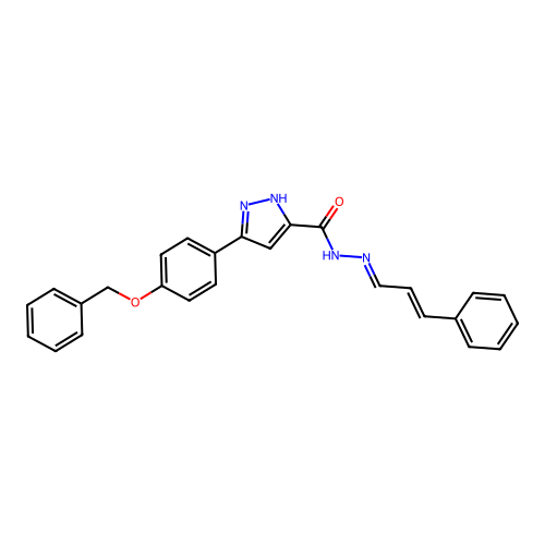 3-(4-(Benzyloxy)PH)-N'-(3-phenyl-2-propenylidene)-1H-pyrazole-5-carbohydrazide structure