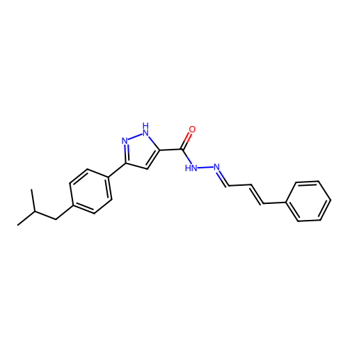 3-(4-Isobutylphenyl)-N'-(3-phenyl-2-propenylidene)-1H-pyrazole-5-carbohydrazide structure
