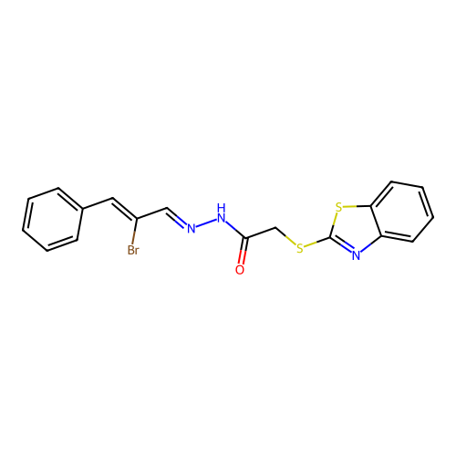 2-(1,3-Benzothiazol-2-ylthio)-N'-(2-BR-3-phenyl-2-propenylidene)acetohydrazide structure