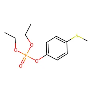 Phosphoric acid, diethyl 4-(methylthio)phenyl ester structure