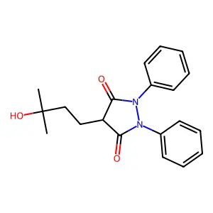 4-(3-Hydroxy-3-methylbutyl)-1,2-diphenylpyrazolidine-3,5-dione structure