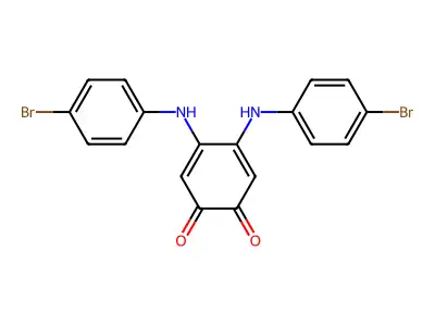 4,5-Bis(4-bromoanilino)cyclohexa-3,5-diene-1,2-dione structure