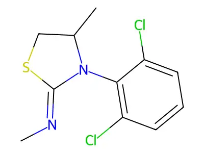 2-Methylimino-3-(2,6-dichlorophenyl)-4-methylthiazolidine structure
