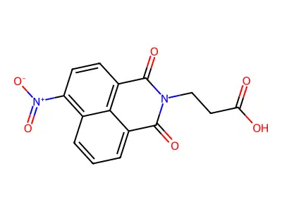 3-(6-nitro-1,3-dioxo-1H-benzo[de]isoquinolin-2(3H)-yl)propanoic acid structure