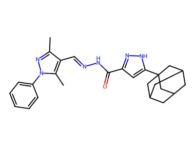 3-(1-adamantyl)-N'-[(3,5-dimethyl-1-phenyl-1H-pyrazol-4-yl)methylene]-1H-pyrazole-5-carbohydrazide structure