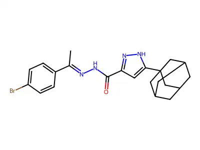 5-(1-adamantyl)-N-[(Z)-1-(4-bromophenyl)ethylideneamino]-1H-pyrazole-3-carboxamide structure