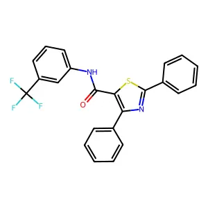 2,4-diphenyl-N-[3-(trifluoromethyl)phenyl]-1,3-thiazole-5-carboxamide structure