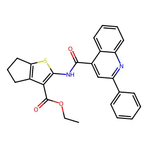 ETHYL 2-(2-PHENYLQUINOLINE-4-AMIDO)-4H,5H,6H-CYCLOPENTA[B]THIOPHENE-3-CARBOXYLATE structure