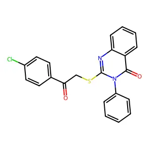 2-{[2-(4-chlorophenyl)-2-oxoethyl]thio}-3-phenyl-4(3H)-quinazolinone structure