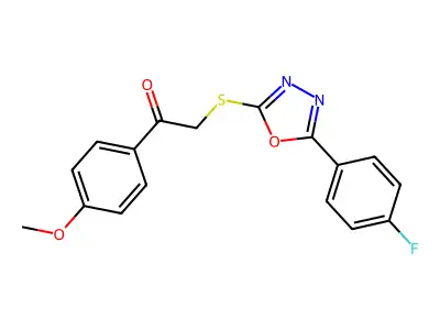 2-{[5-(4-fluorophenyl)-1,3,4-oxadiazol-2-yl]sulfanyl}-1-(4-methoxyphenyl)ethan-1-one structure