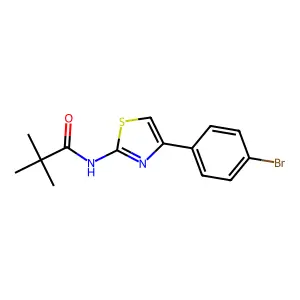 N-[4-(4-bromophenyl)-1,3-thiazol-2-yl]-2,2-dimethylpropanamide structure
