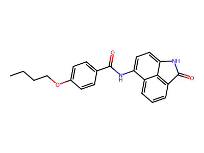 4-butoxy-N-(2-oxo-1,2-dihydrobenzo[cd]indol-6-yl)benzamide structure