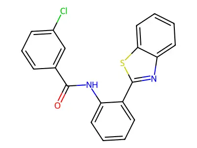 N-[2-(1,3-benzothiazol-2-yl)phenyl]-3-chlorobenzamide structure
