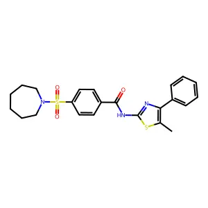 4-(azepan-1-ylsulfonyl)-N-(5-methyl-4-phenylthiazol-2-yl)benzamide structure