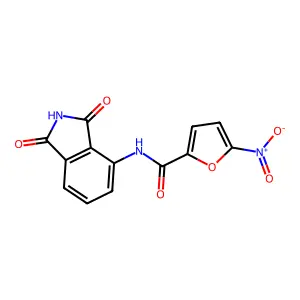 N-(1,3-dioxo-2,3-dihydro-1H-isoindol-4-yl)-5-nitrofuran-2-carboxamide structure