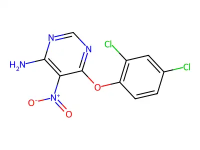 6-(2,4-Dichlorophenoxy)-5-nitropyrimidin-4-amine structure
