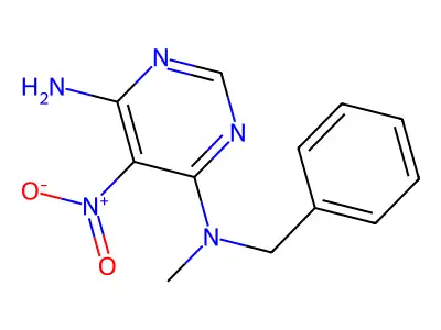 N4-benzyl-N4-methyl-5-nitropyrimidine-4,6-diamine structure