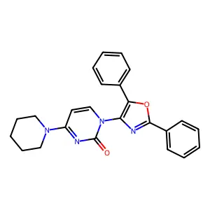 1-(2,5-diphenyloxazol-4-yl)-4-(piperidin-1-yl)pyrimidin-2(1H)-one structure