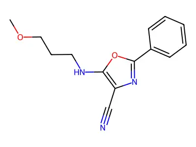 5-[(3-Methoxypropyl)amino]-2-phenyl-1,3-oxazole-4-carbonitrile structure