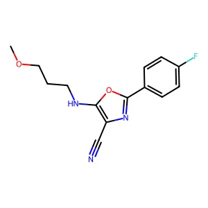 2-(4-Fluorophenyl)-5-[(3-methoxypropyl)amino]-1,3-oxazole-4-carbonitrile structure