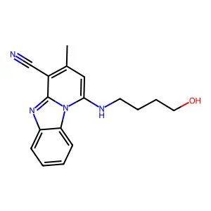 1-(4-Hydroxybutylamino)-3-methylpyrido[1,2-a]benzimidazole-4-carbonitrile structure