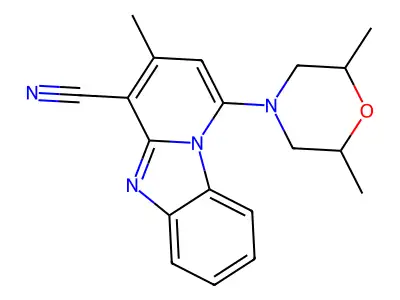 1-(2,6-Dimethylmorpholin-4-yl)-3-methylpyrido[1,2-a]benzimidazole-4-carbonitrile structure