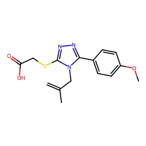 2-((5-(4-methoxyphenyl)-4-(2-methylallyl)-4H-1,2,4-triazol-3-yl)thio)acetic acid structure