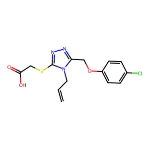 2-((4-allyl-5-((4-chlorophenoxy)methyl)-4H-1,2,4-triazol-3-yl)thio)acetic acid structure