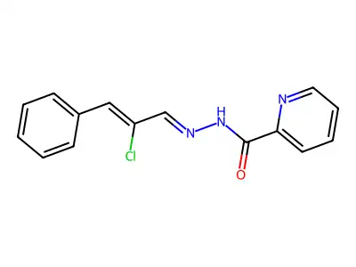 N-[[(Z)-2-chloro-3-phenylprop-2-enylidene]amino]pyridine-2-carboxamide structure