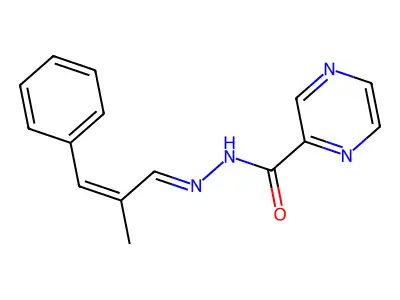 N-[(2-methyl-3-phenylprop-2-enylidene)amino]pyrazine-2-carboxamide structure