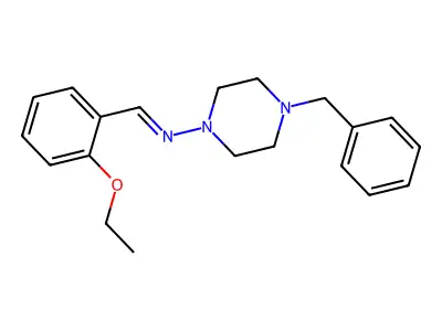 (E)-N-(4-benzylpiperazin-1-yl)-1-(2-ethoxyphenyl)methanimine structure