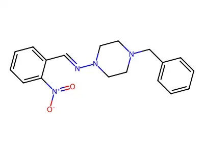 (4-Benzyl-piperazin-1-yl)-(2-nitro-benzylidene)-amine structure