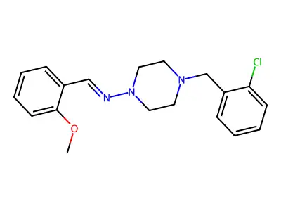 (4-(2-Chloro-benzyl)-piperazin-1-YL)-(2-methoxy-benzylidene)-amine structure